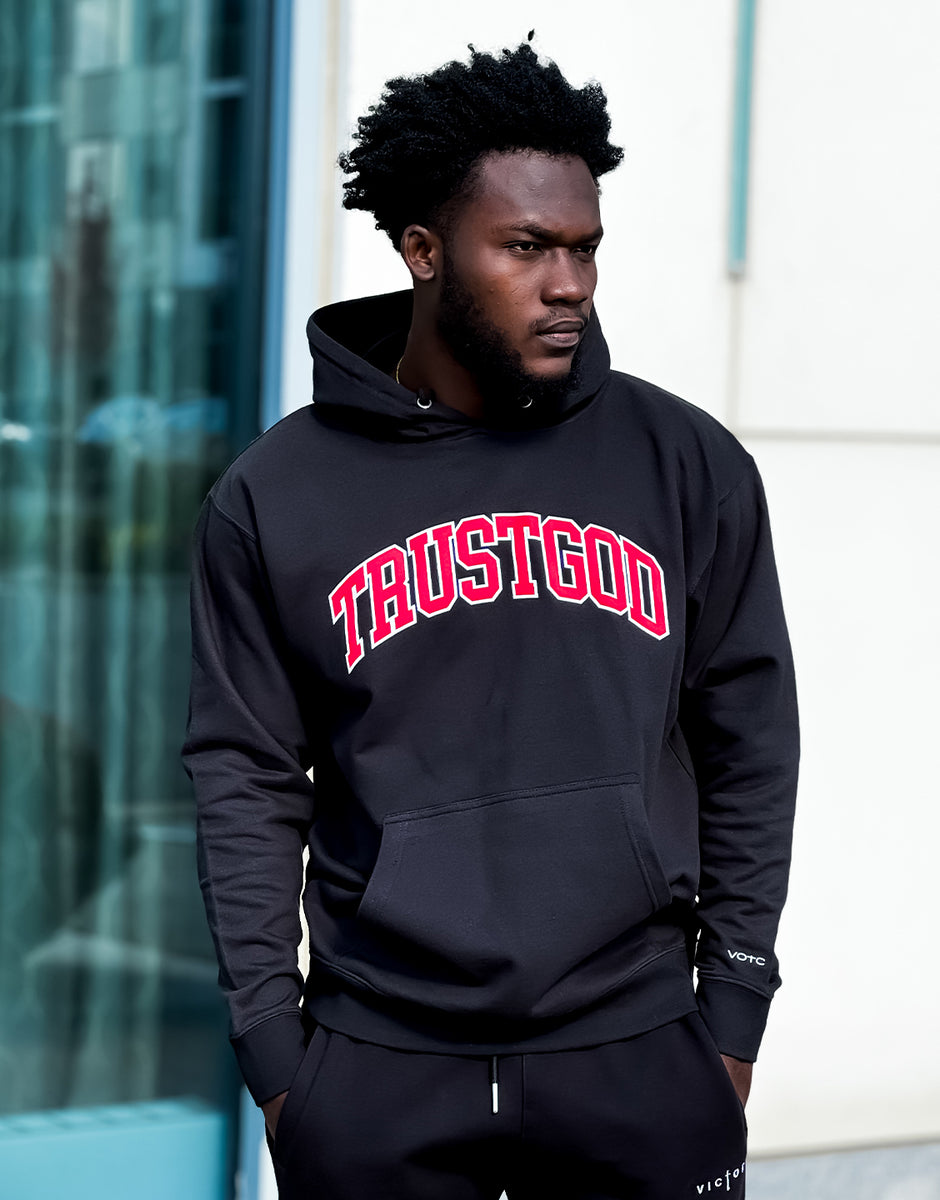 Trust God Sports Hoodie Power Black