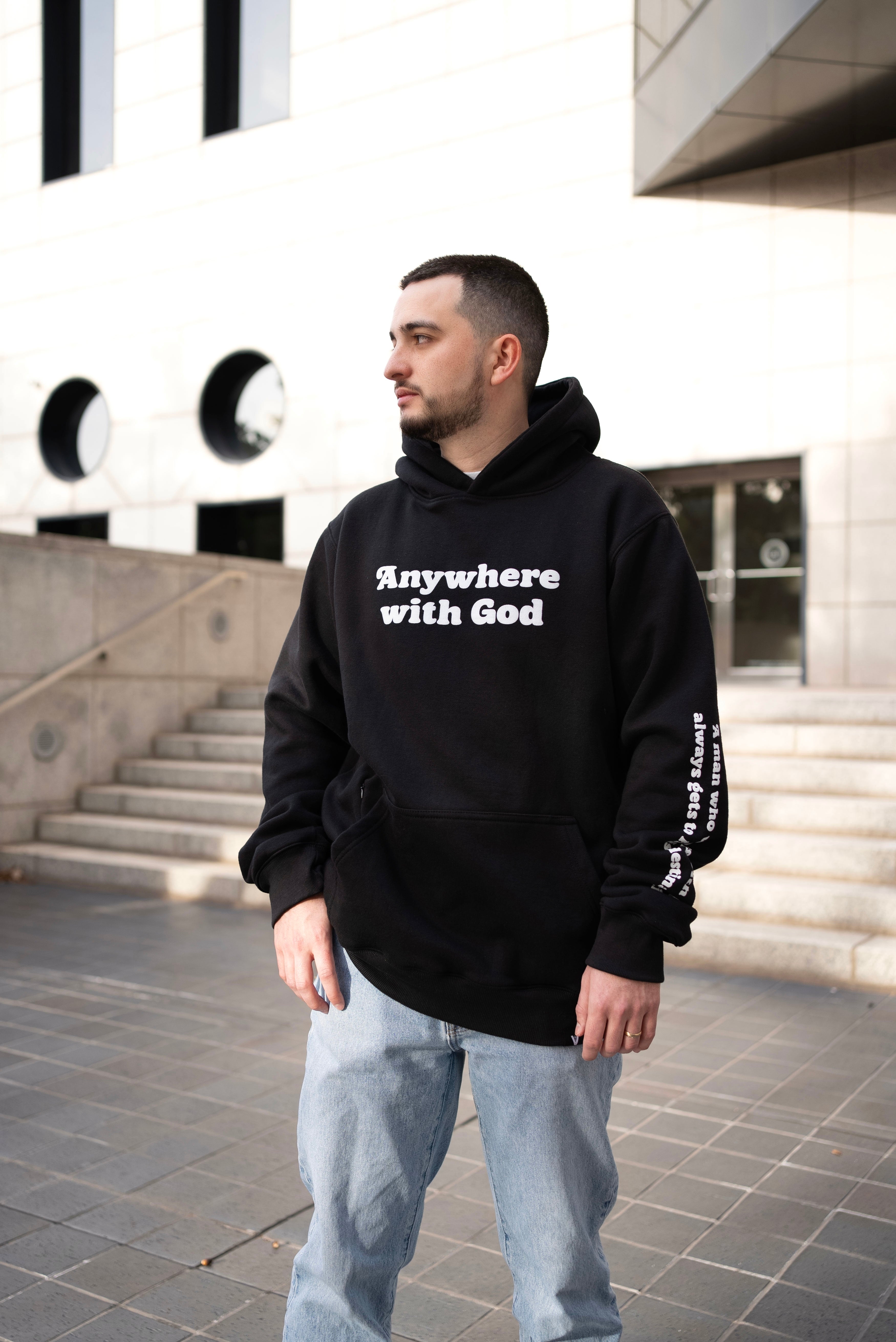 Anywhere with God 400gsm Heavyweight Hoodie