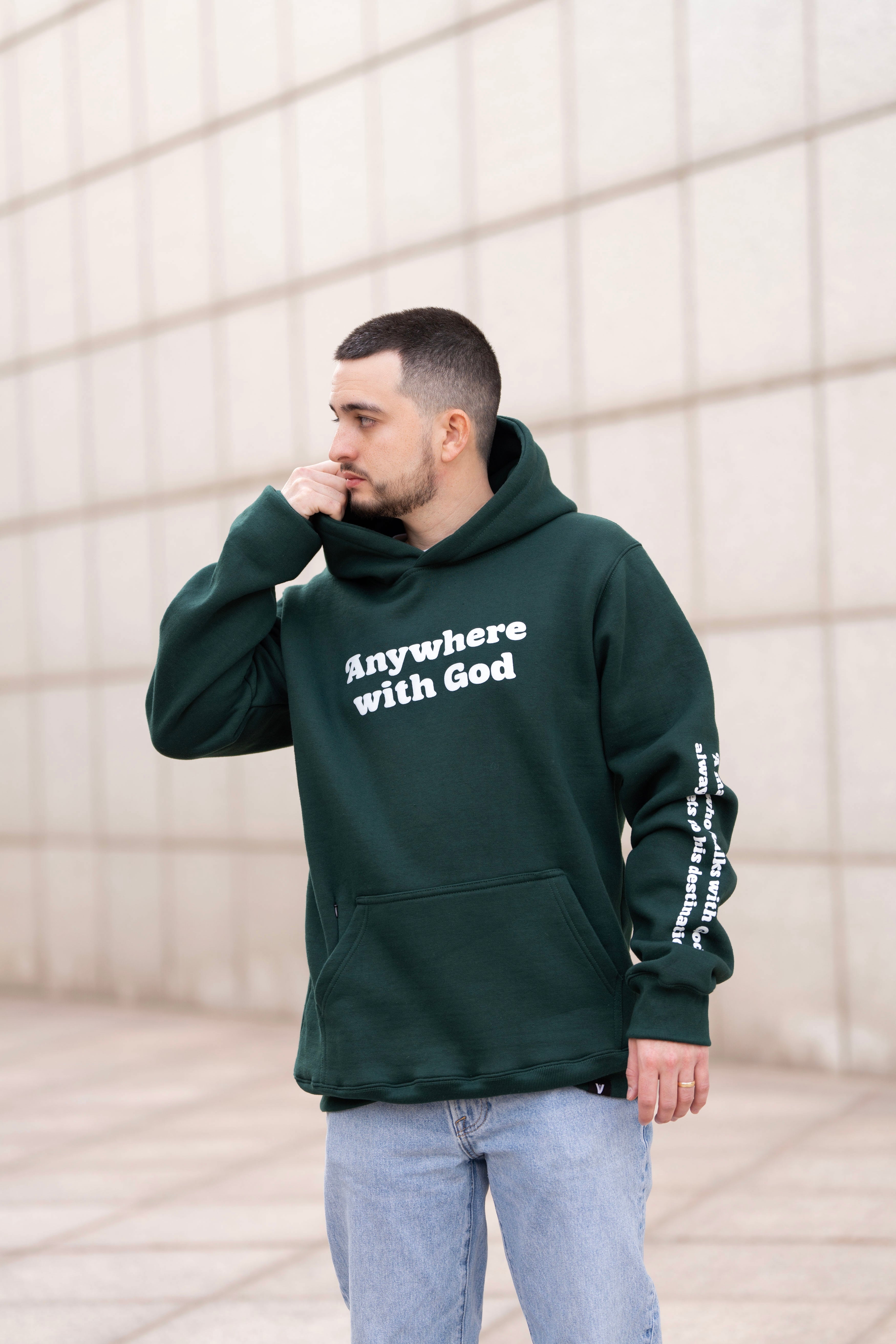 Anywhere with God 400gsm Heavyweight Hoodie