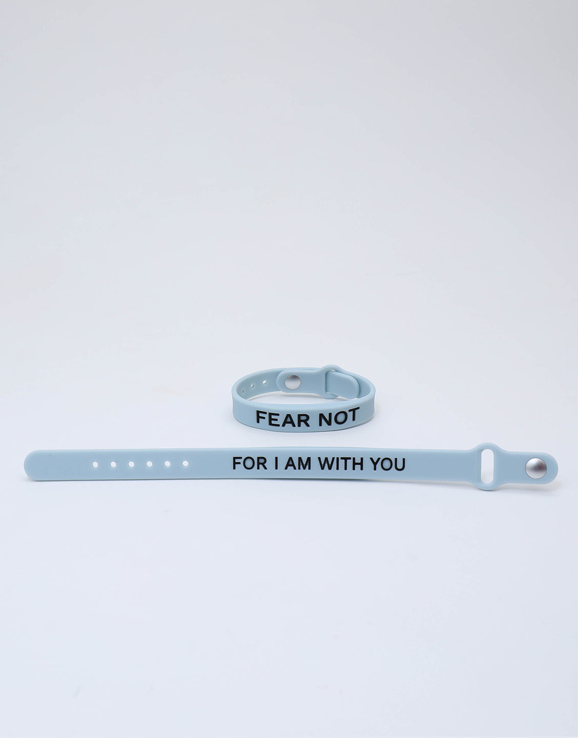 FEAR NOT Premium Silicone Wristband + Free Velvet Pouch- Cloud Blue