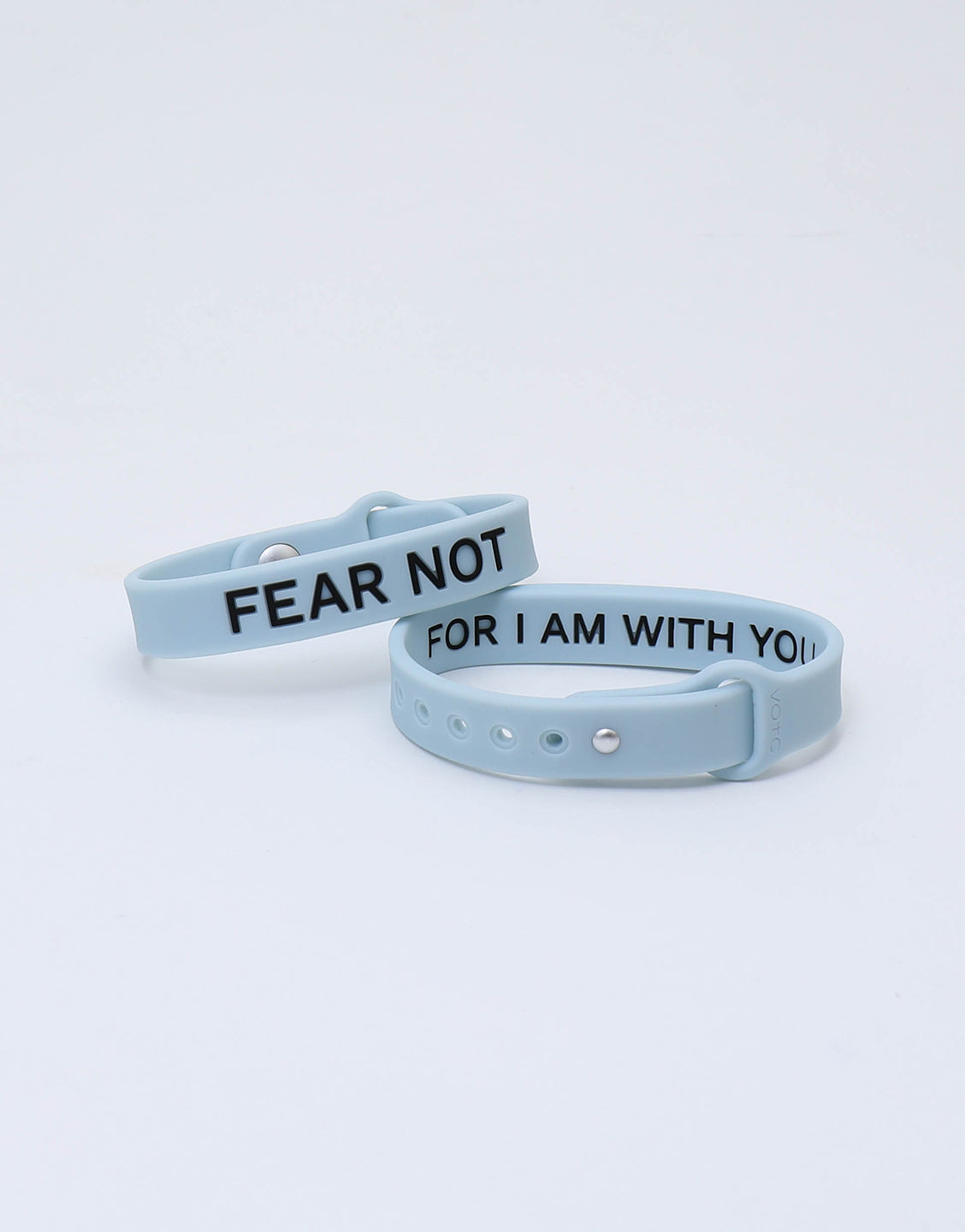FEAR NOT Premium Silicone Wristband + Free Velvet Pouch- Cloud Blue
