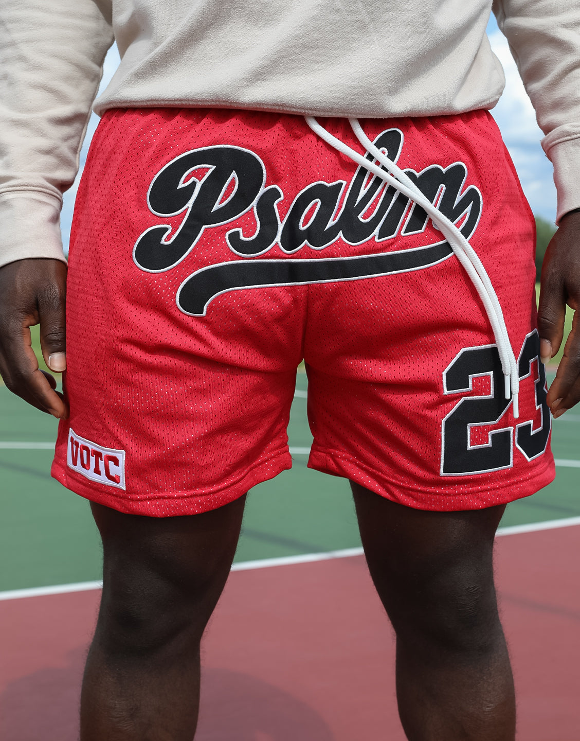 Psalm 23 Mesh Shorts (Unisex) - Red