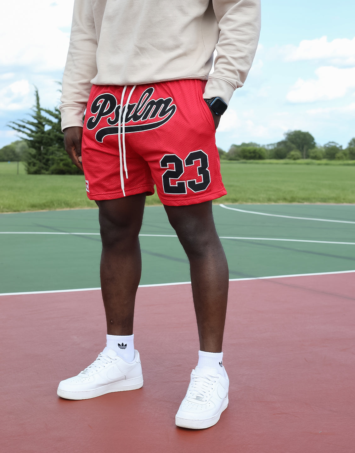 Psalm 23 Mesh Shorts (Unisex) - Red