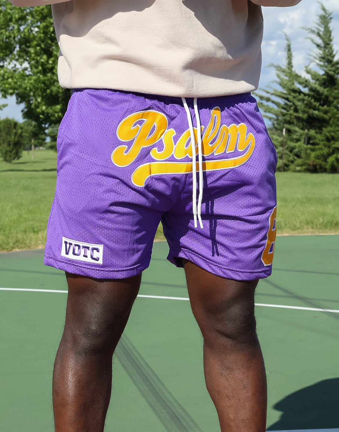 Psalm 8 Mesh Shorts (Unisex) - Purple