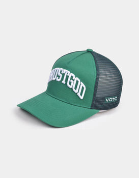 Trust God Premium Trucker Hat - Forest Green