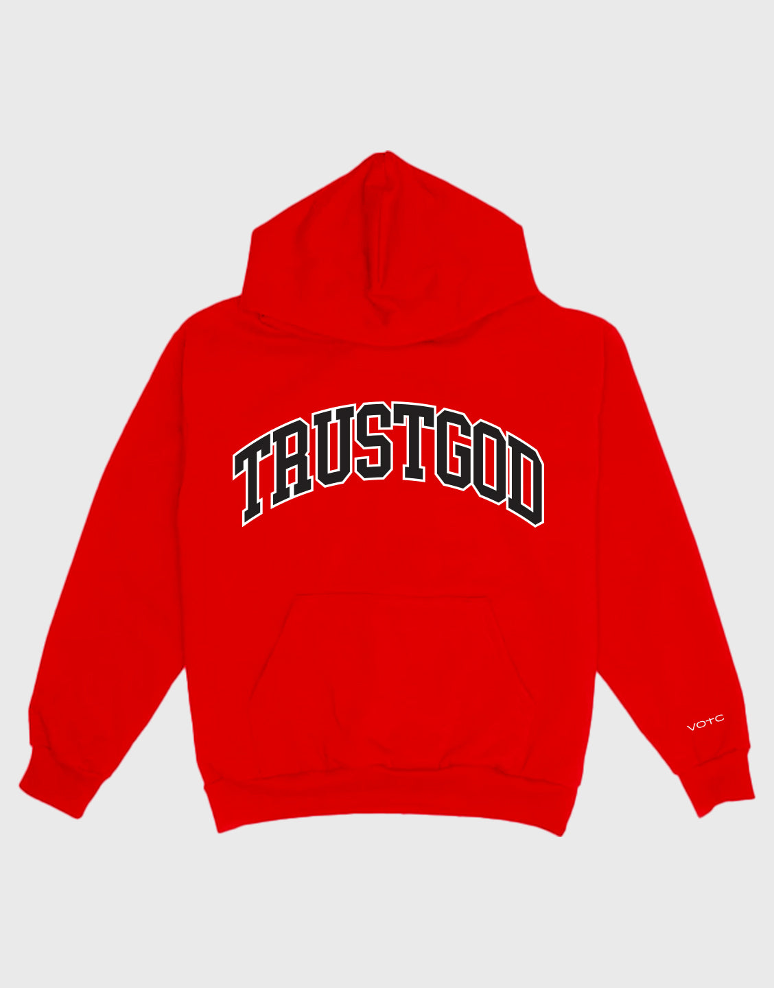 Trust God Sports Hoodie - Power Red - VOTC Clothing
