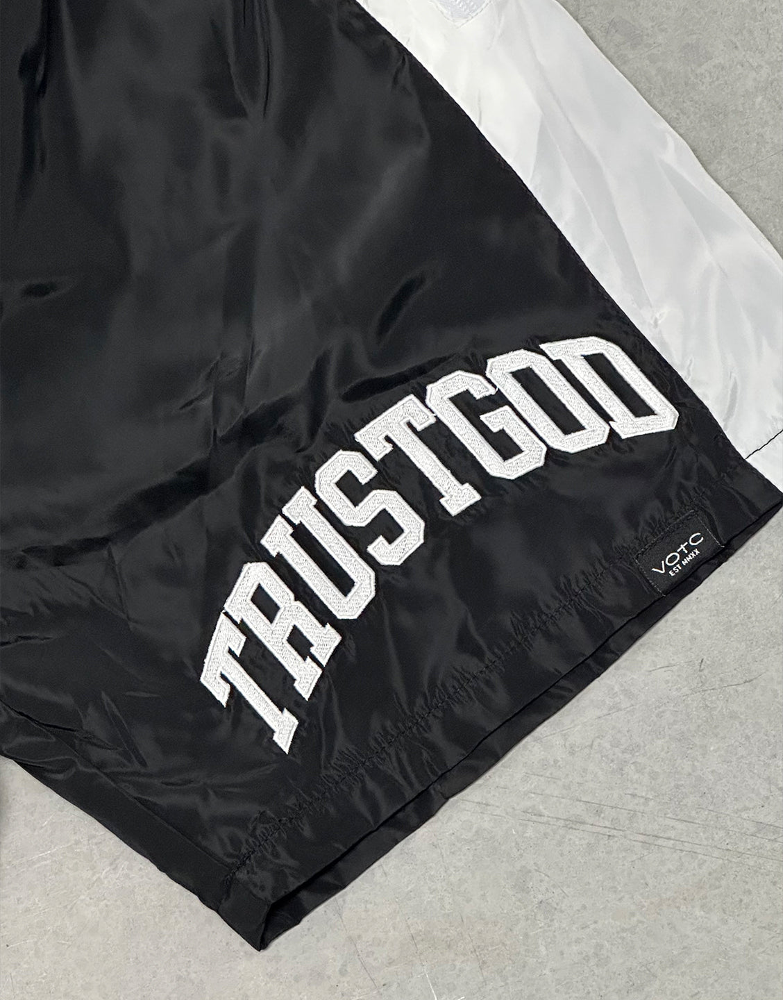 Trust God Windbreaker Shorts - Black
