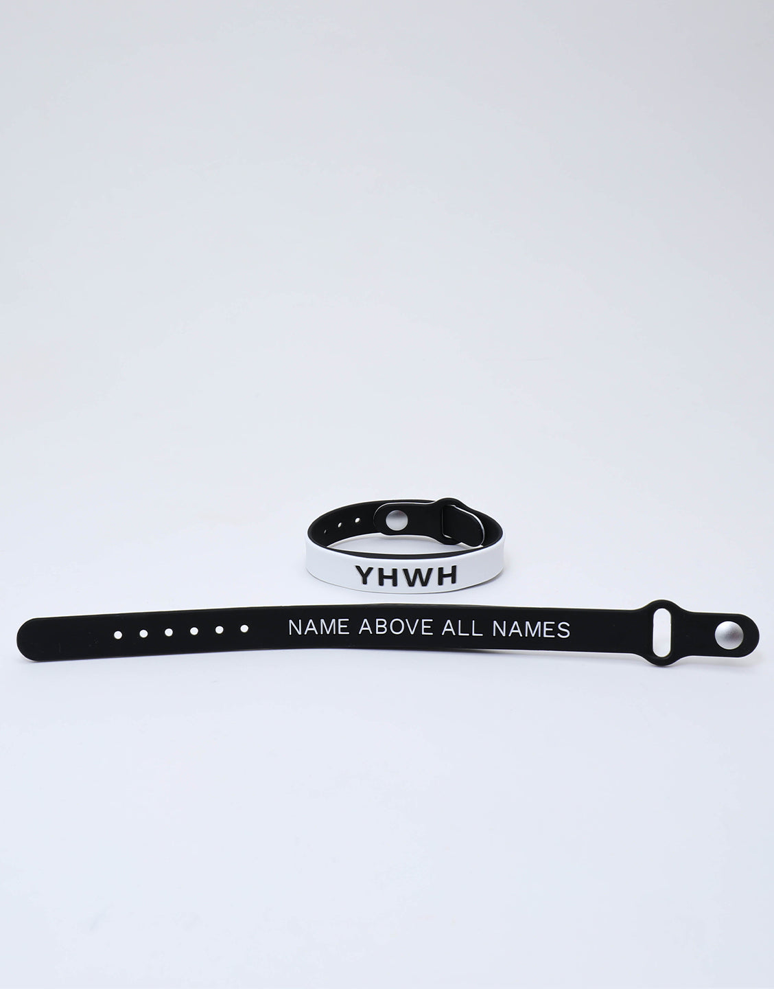 YHWH Premium Silicone Wristband + Free Velvet Pouch- Black/White