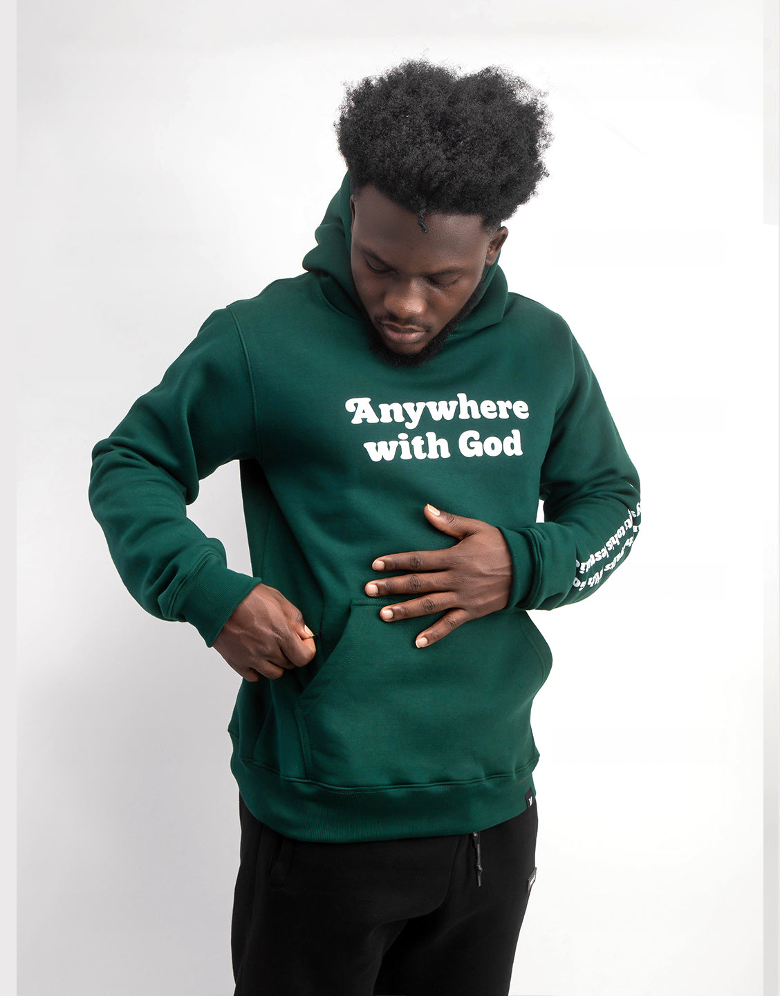 Anywhere with God 400gsm Heavyweight Hoodie