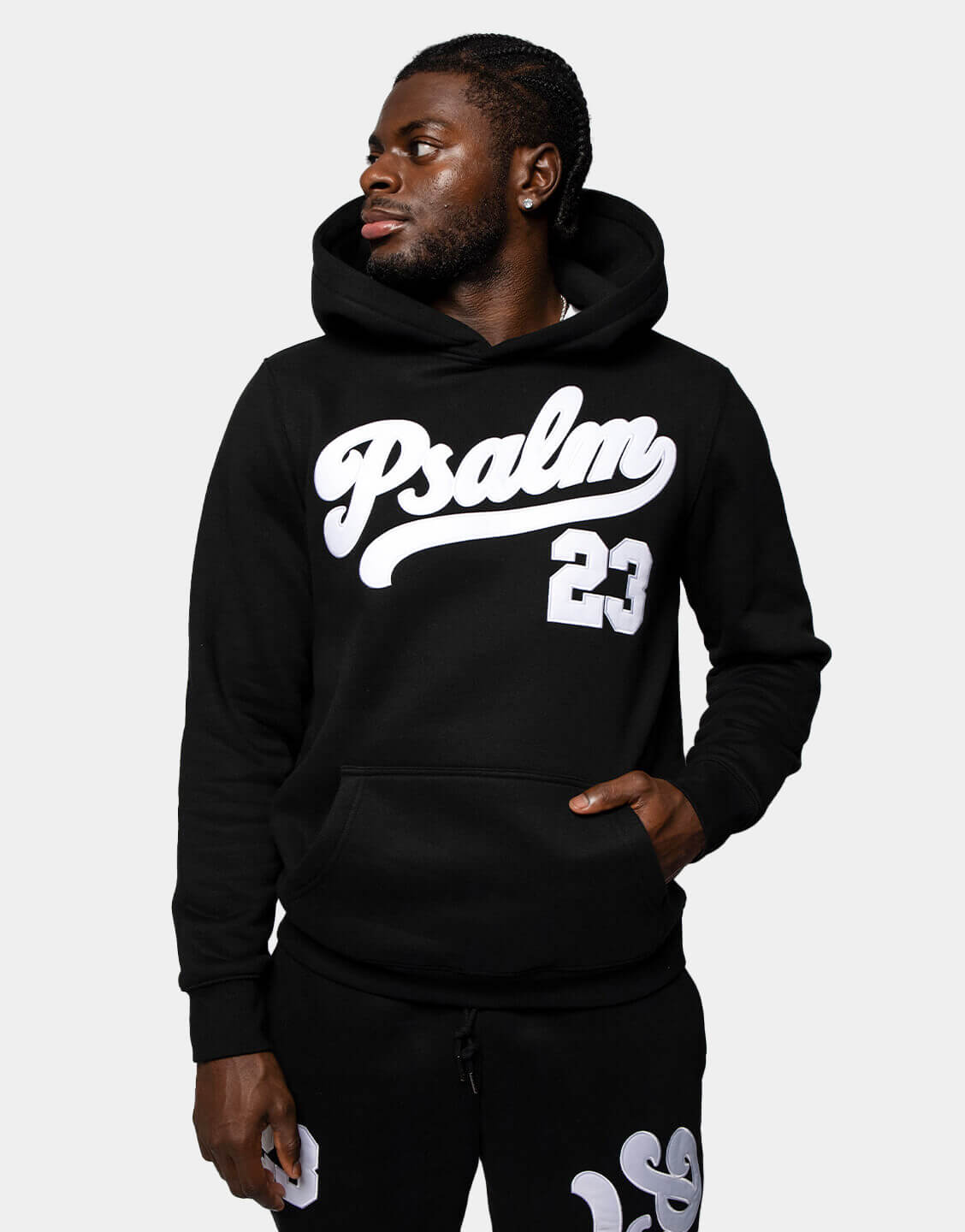 "PSALM 23" SIGNATURE HOODIE - BLACK
