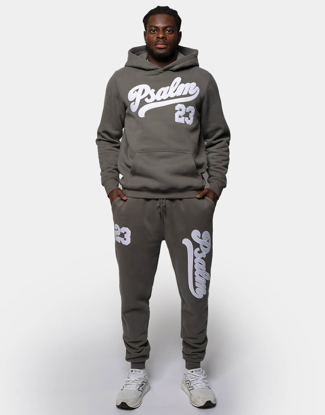 "PSALM 23" SIGNATURE HOODIE - STEEL GREY