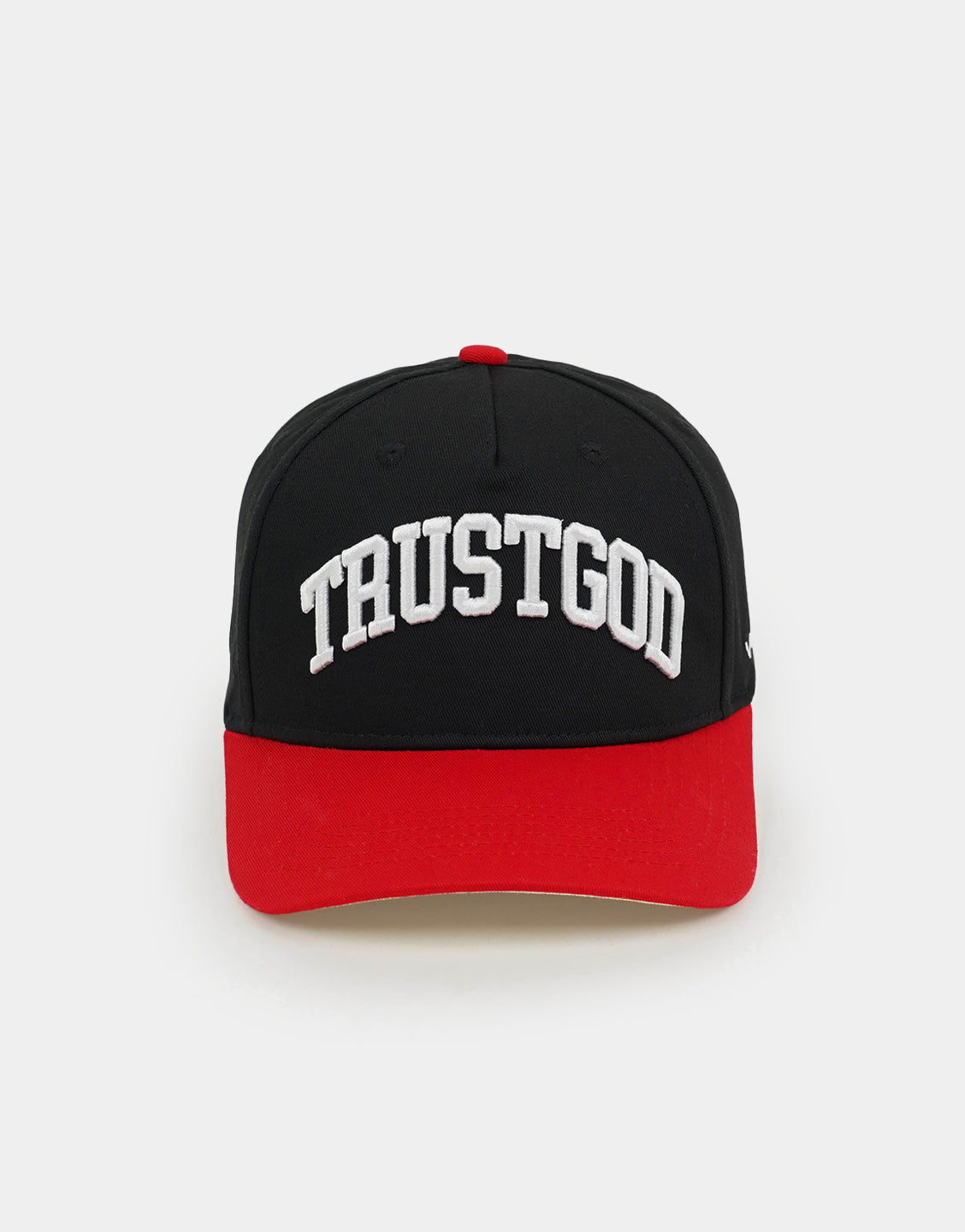 Black Trust God Premium Baseball Hat - Red Accent - VOTC Clothing