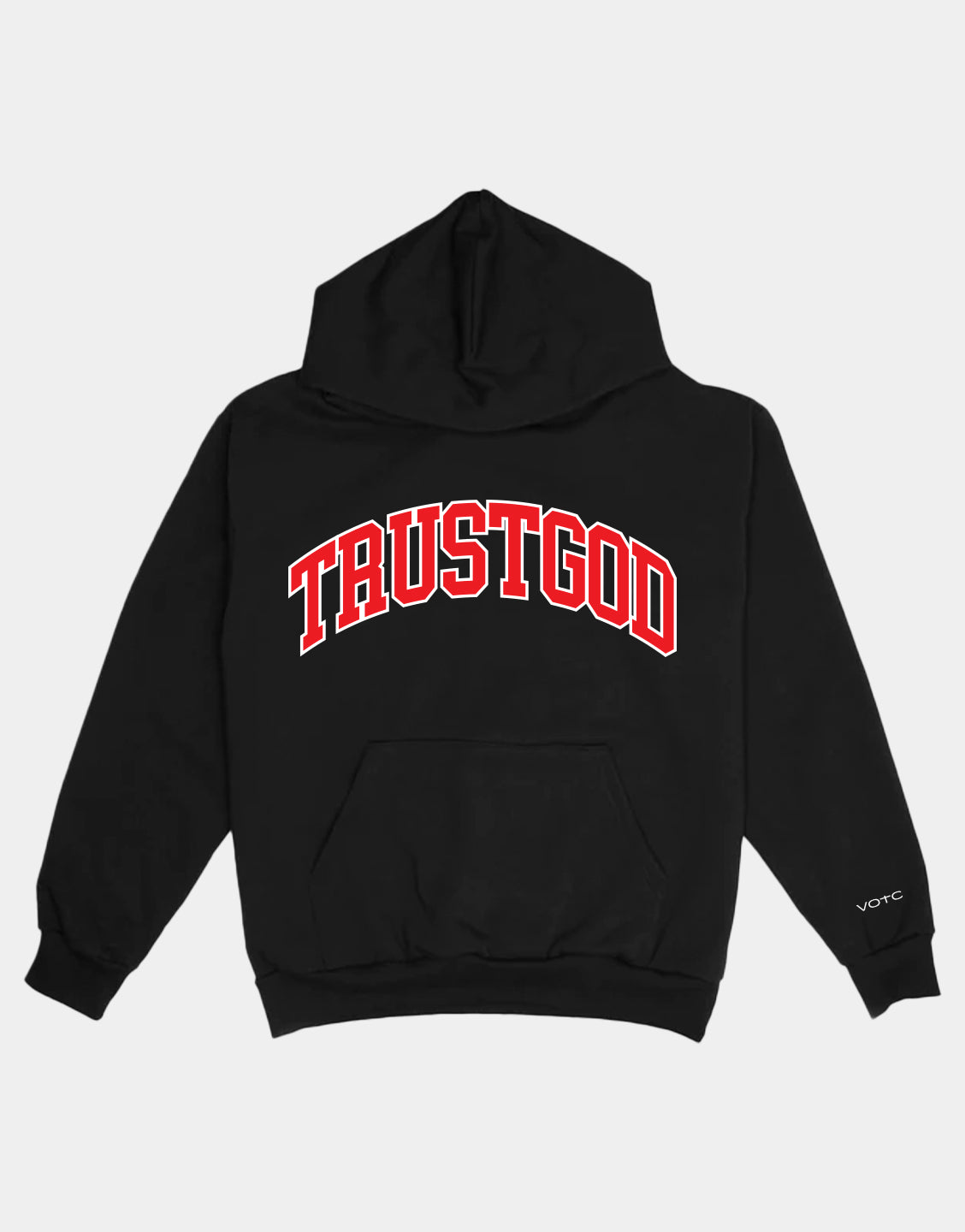 Trust God Sports Hoodie - Power Black - VOTC Clothing