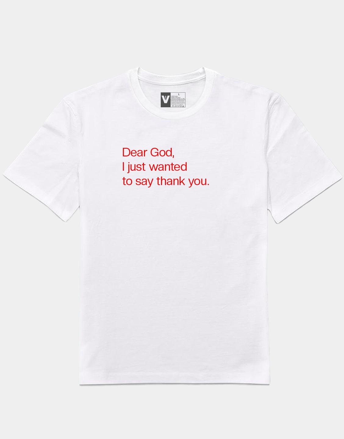 Dear God Tee (Red on White) - VOTC Clothing