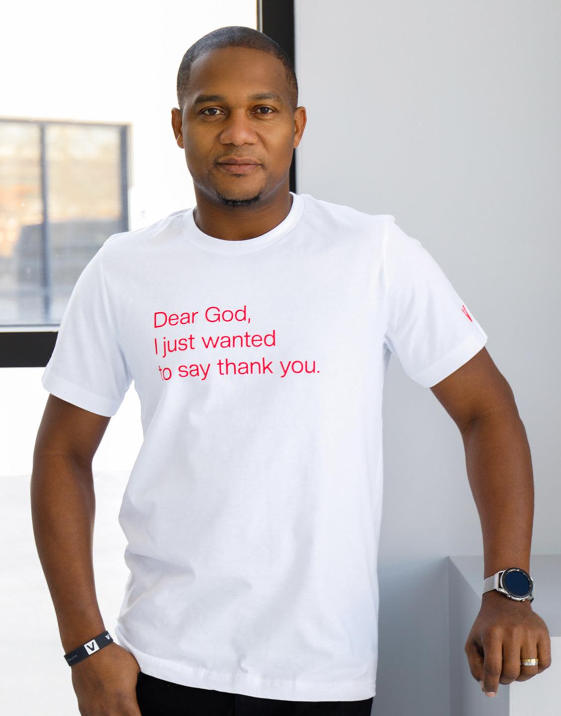 Dear God Tee (Red on White) - VOTC Clothing