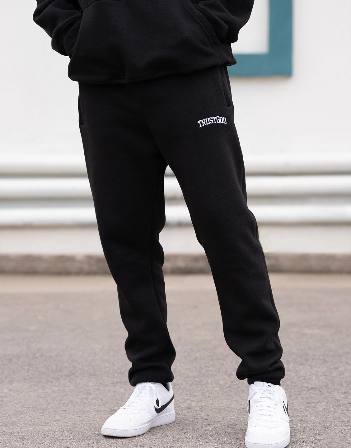 TRUST GOD JOGGER SET (Black) - VOTC Clothing